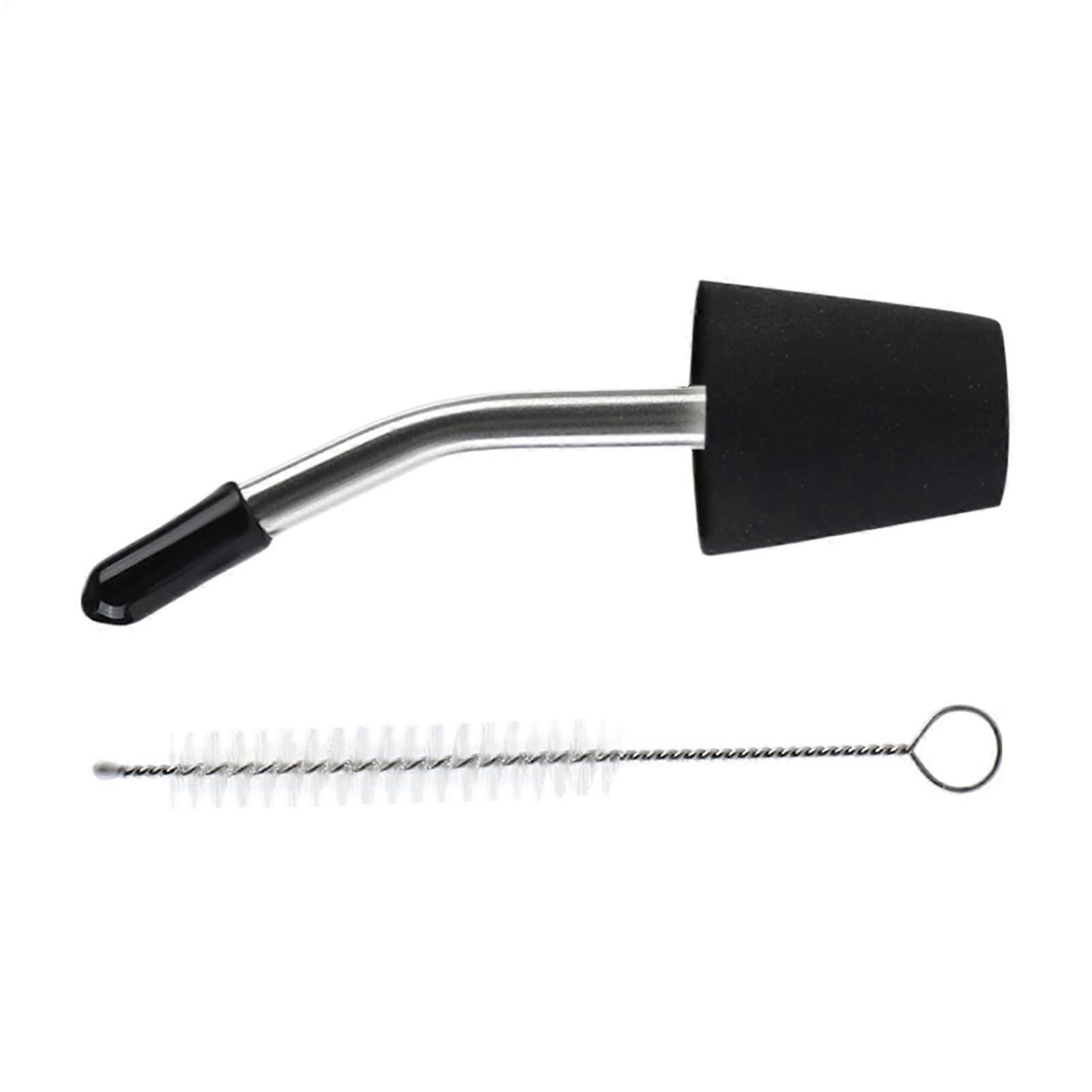 Pour-Over Adapter for Kettle | 1.5-1.8 cm Diameter Reusable Conical Spout Attachment with Cleaning Brush | Black