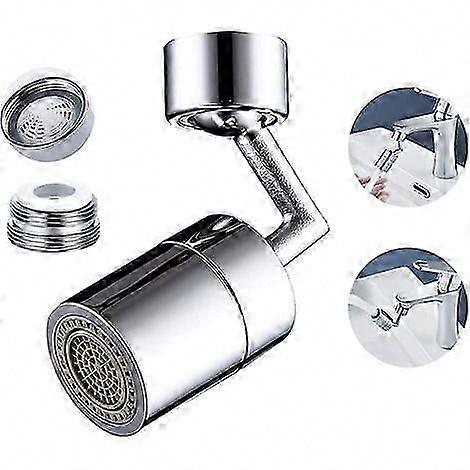 Universal Splash Filter Faucet with 720 Swivel, Wide Angle Aerator & Dual Spray Function