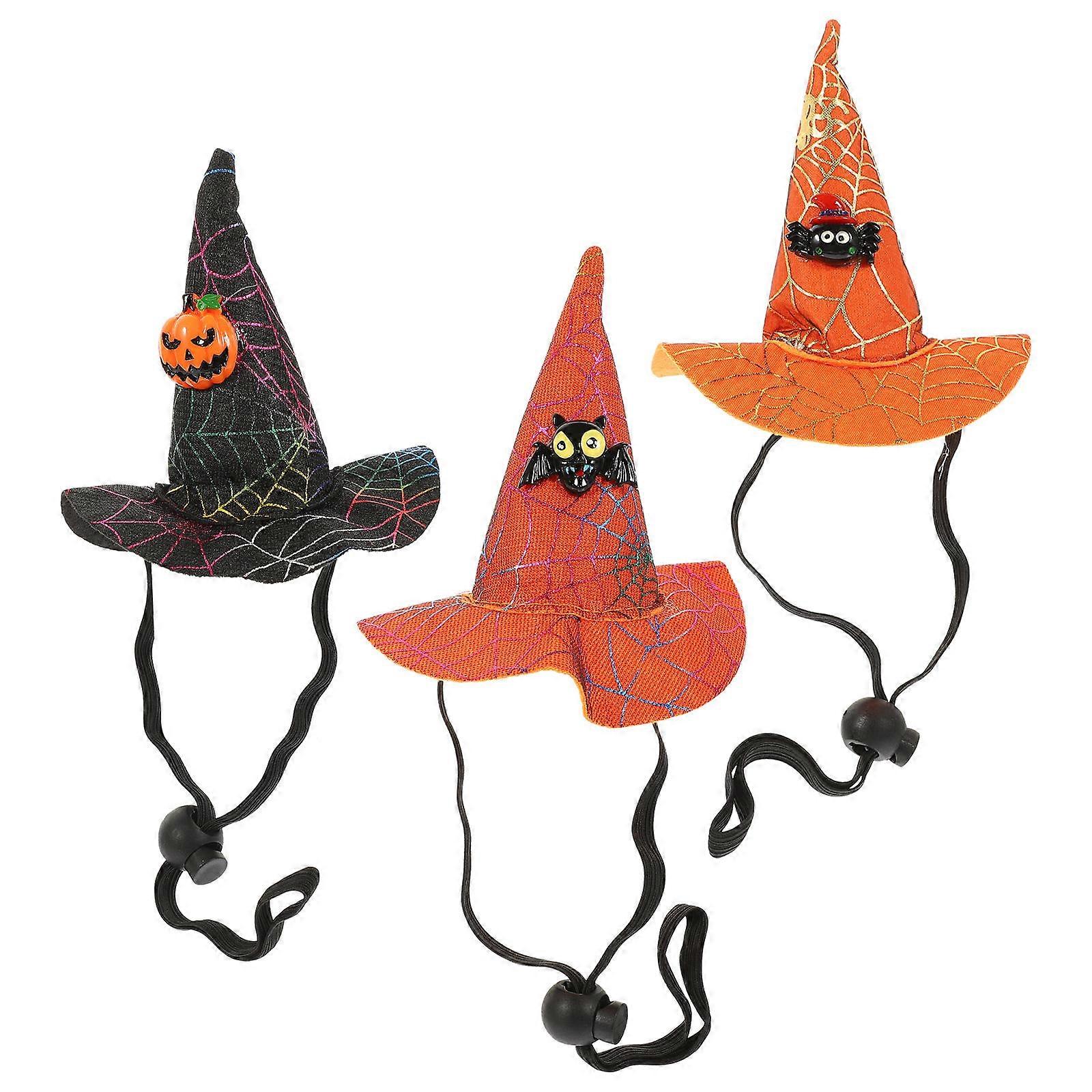 قبعات الأليفة زي الهالوين 3 قطع للكلاب القطط ألوان متنوعة مثالية للارتداء اليومي واحتفالات المهرجانات