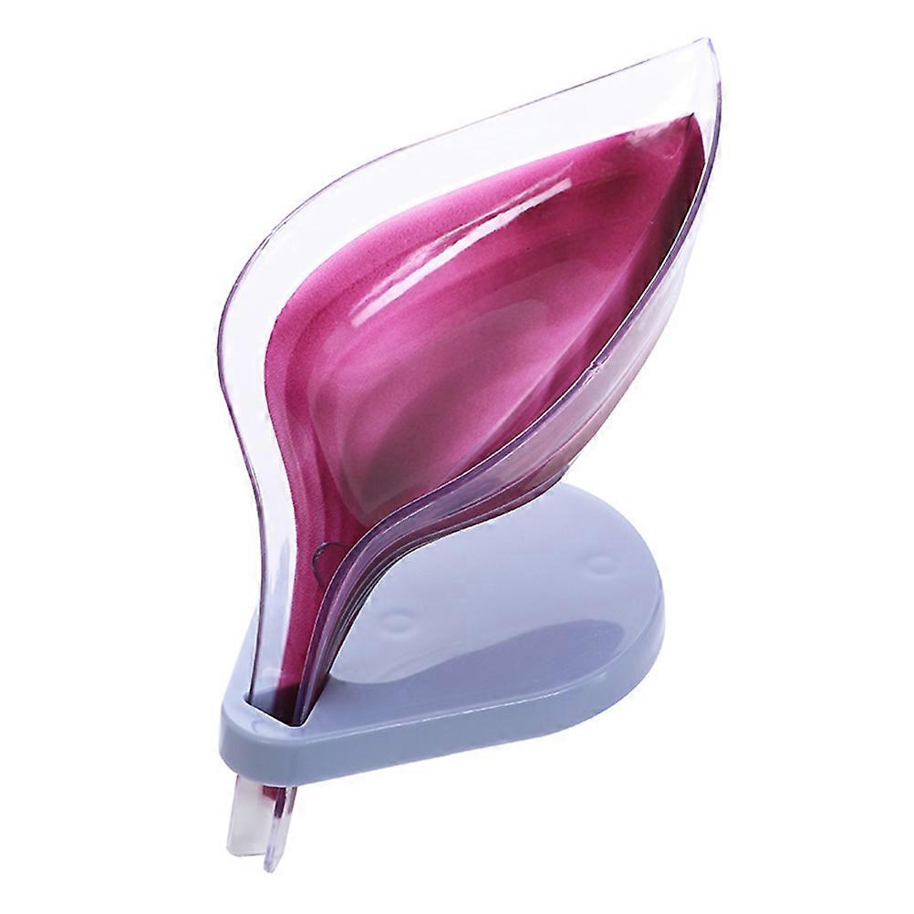 3Pcs Crystal Design Leaf Shaped Soap Case Suction Cup Holder For Bathroom Kitchen Supplies 21x7x9.5cm With Soap Preservation