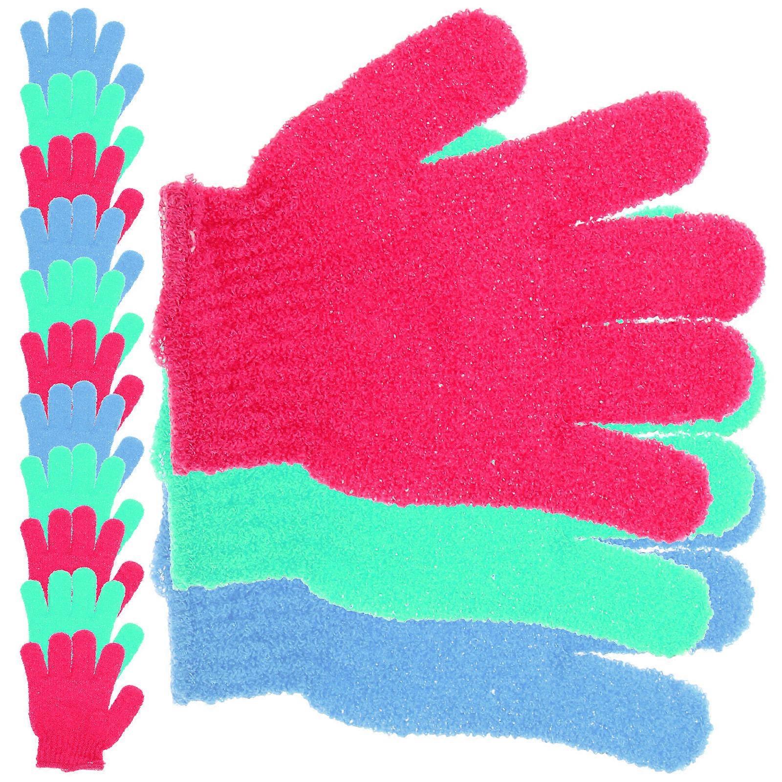 5 Pack Exfoliating Bath Gloves Mitts for Body Scrub & Back Massage – Multi Color Shower Washcloths for Deep Cleansing & Smooth Skin