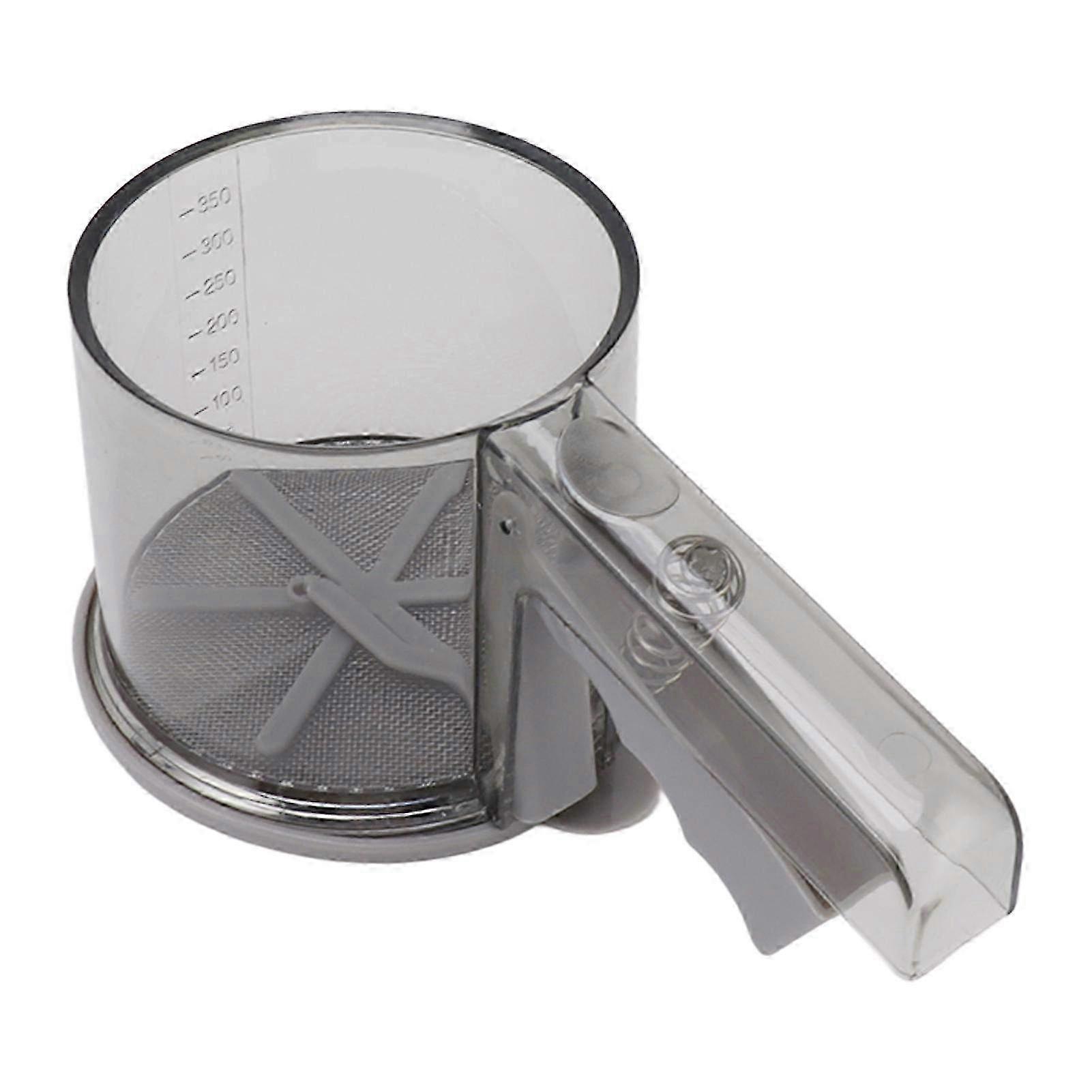Adjustable Fine Mesh Flour Sieve with One-Handed Operation - Transparent Kitchen Baking Powder Sifter, Single Layer Design
