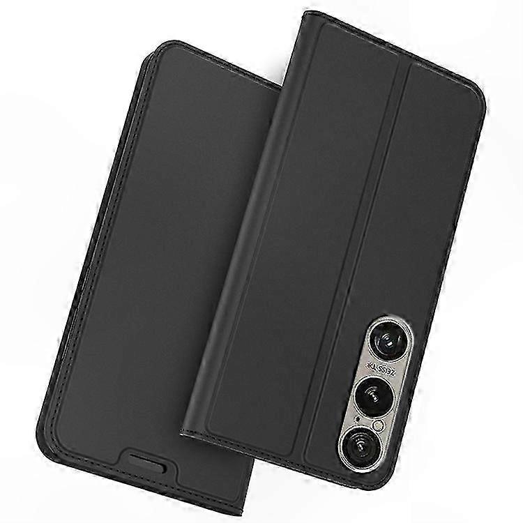 Leather Folio Case with Magnetic Closure for Xperia 1 VI-Compatible Devices