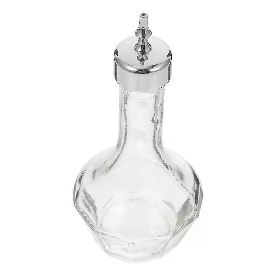 Bitters Bottle, Glass Cocktail Dropper 50ml Silver - Bar Bartender Tools