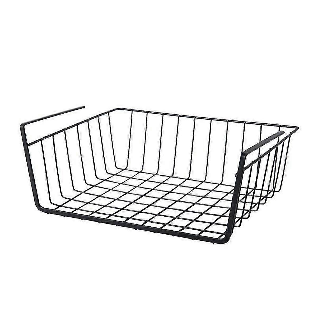 Black Multifunctional Under Cabinet Organizer - Space-Saving Storage Rack for Home