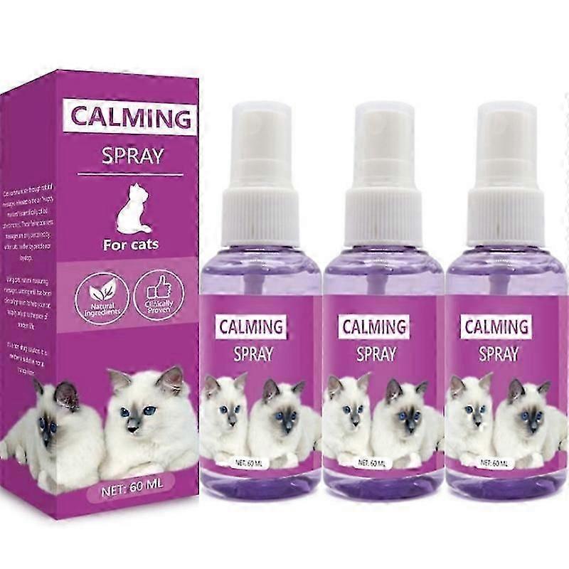 3pcs Pet Estrus Calming Spray Safe Healthy Calming Diffuser Cat Anti Anxiety Liquid Prevent Howling Soothe Mood For Manage Emotions