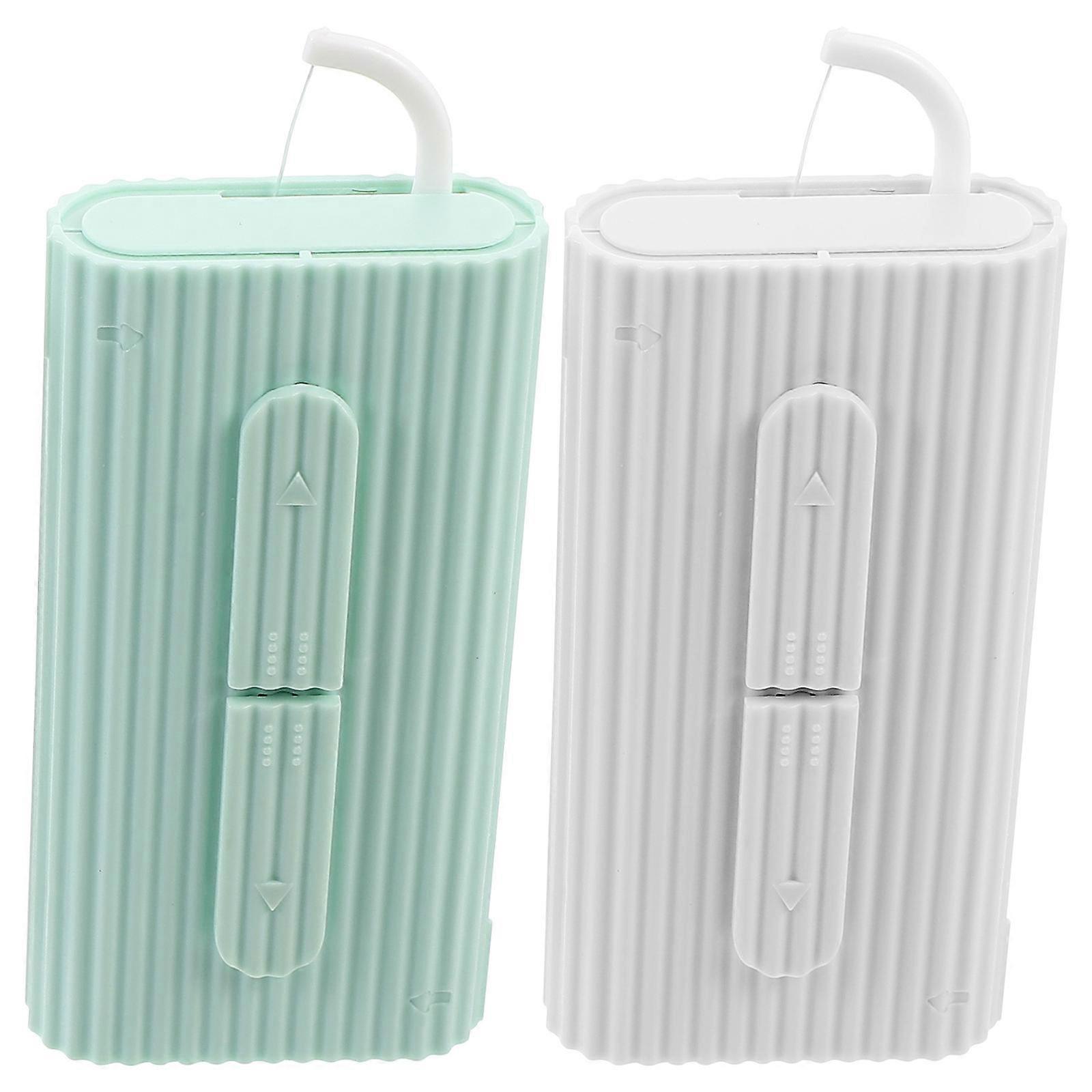 2Pcs Tooth Flossing Picks Container For Oral Care Adults Assorted Color Dental Plaque Removal Compact Design