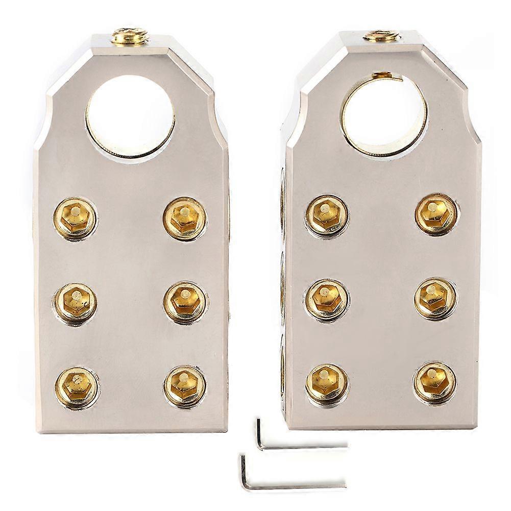 Battery Terminals Kit Positive Negative Auto Clamps with M8/M10 Wrench