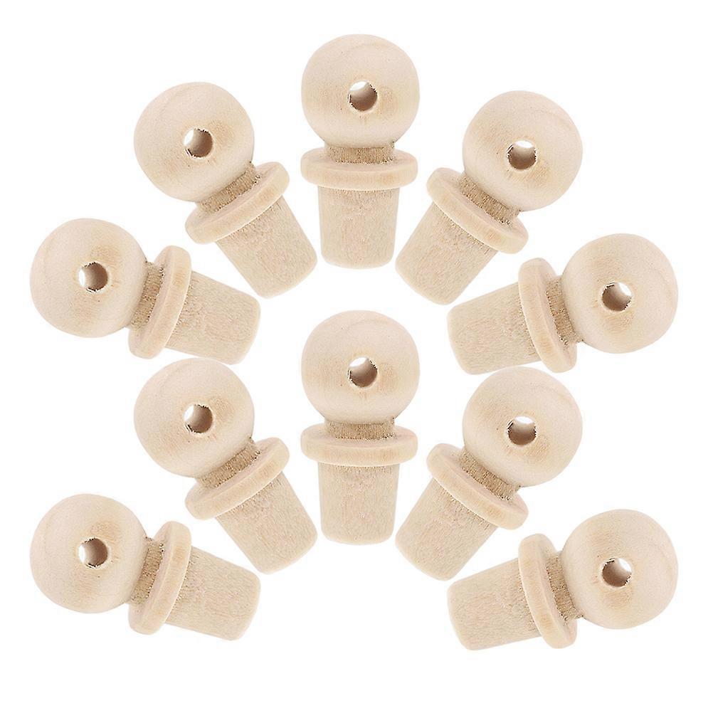 Wooden Stoppers 10pcs Unique Gourd Design for Bottles, Crafts, and Sealing – Easy Open and Close