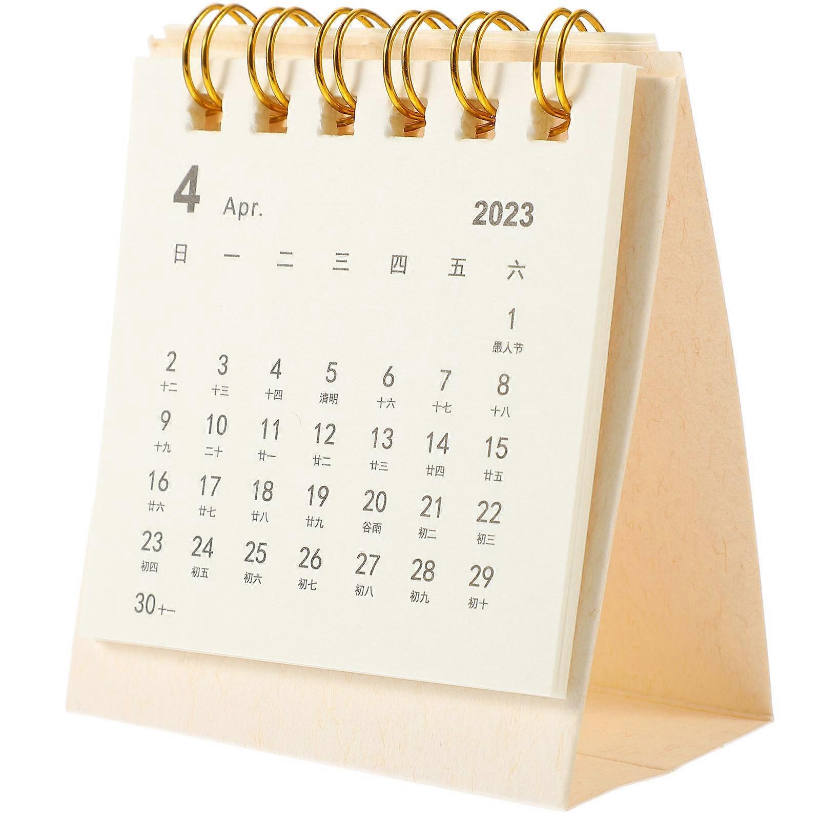 Desk Calendar Standing Mini Calendar For Home Simple Style 1Set To Mark Important Events