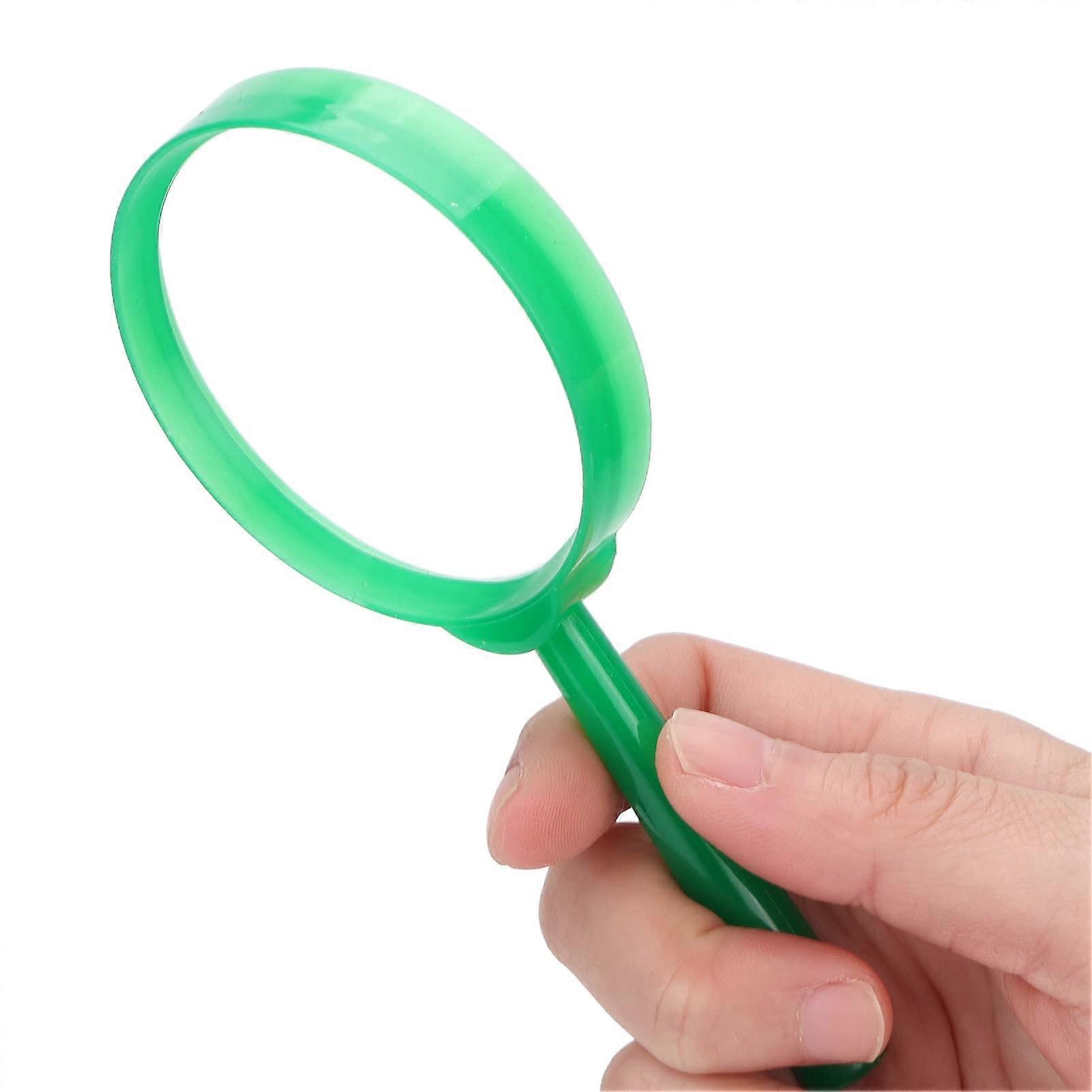 10x Magnifying Glass for Students, Portable Reading Magnifier with Plastic Handle (Green)