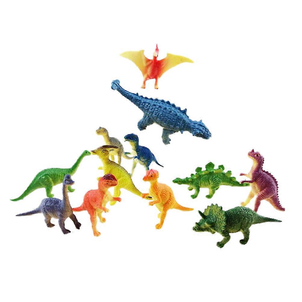 Educational Simulated Dinosaur Model Toy Set For Kids With Assorted Color And Fine Motor Skills Development 12Pcs