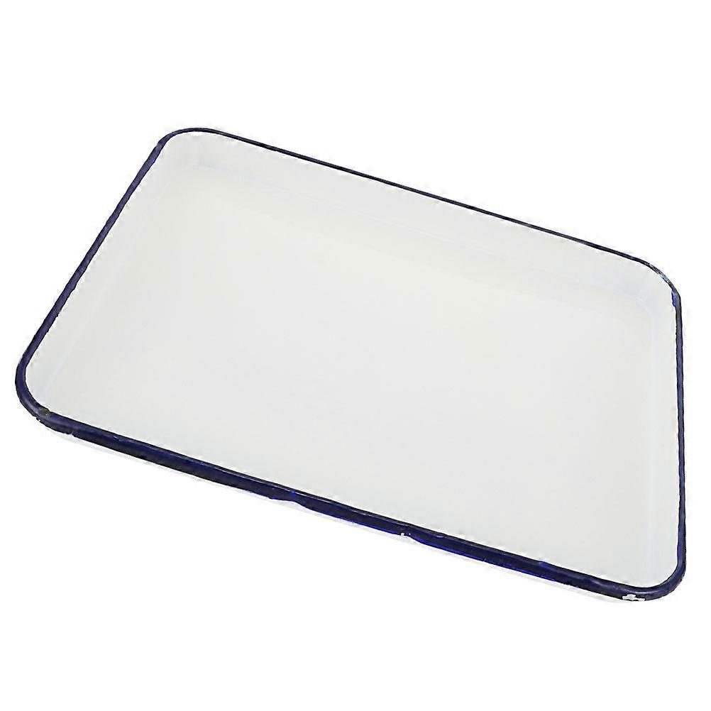 Enamel Rectangular Food Pan Practical Storage Tray for Kitchen Home Easy Cleaning Multi Use Scenarios