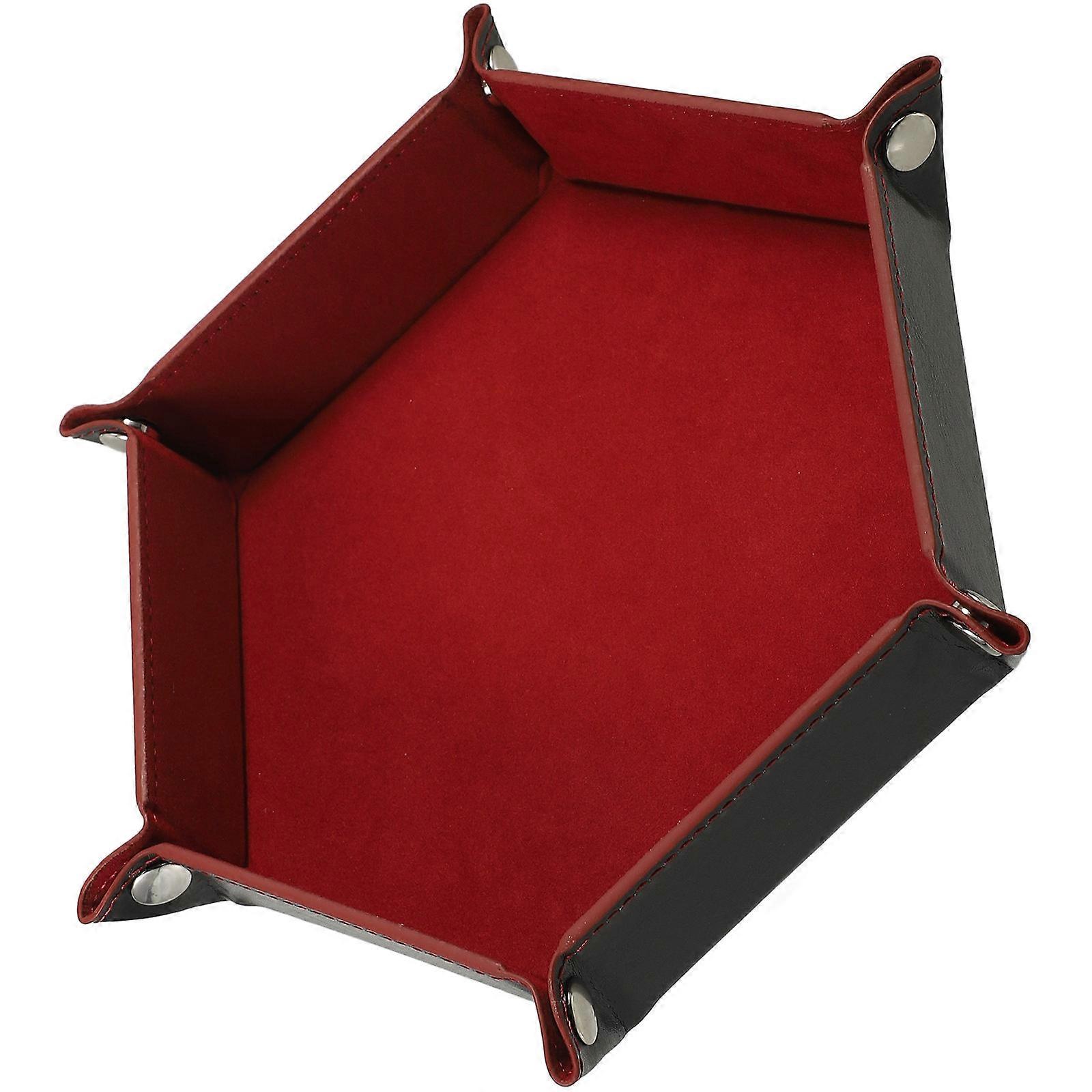 Desktop Storage Tray Ideal For Bedroom Organization Featuring PU Material In Dark Red 1Pack
