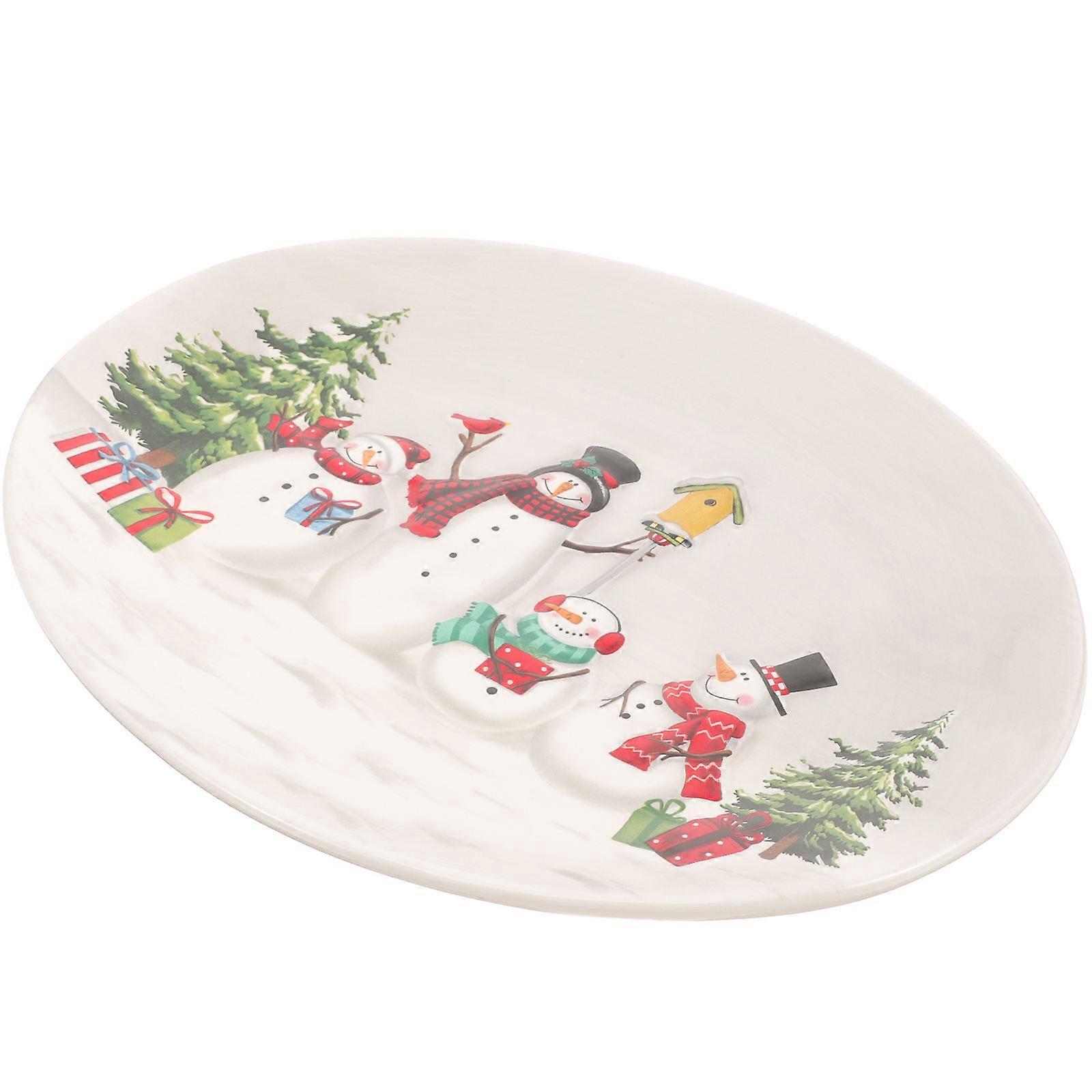 Christmas Theme Dipping Sauce Dish Oval Plate For Tableware Multi Color 1Set
