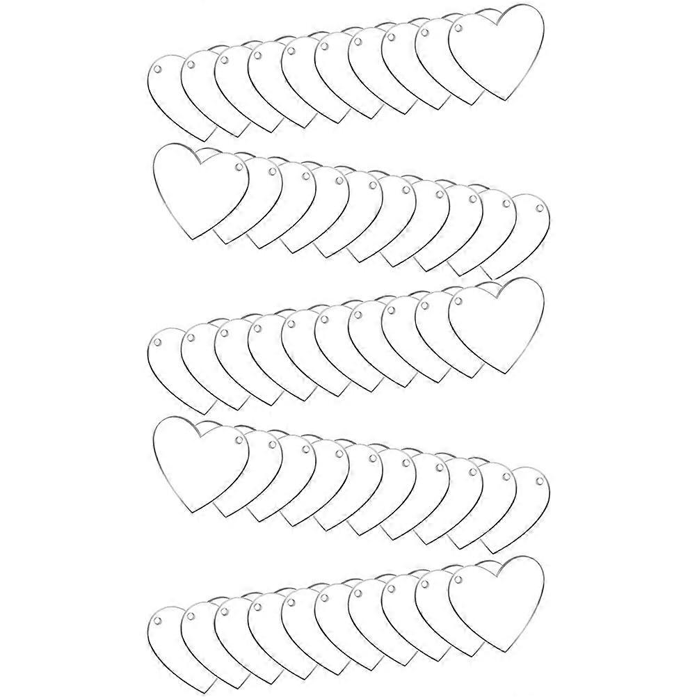Heart Shape Sublimation Blanks Acrylic Keychains for DIY Use 50Pcs