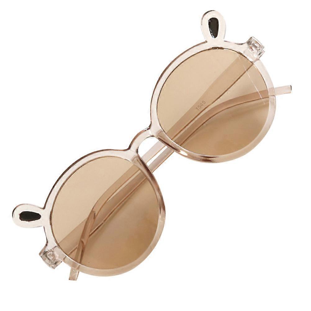 نظارة شمسية للأطفال مستديرة الشكل بني حماية من الأشعة فوق البنفسجية نظارات أنشطة خارجية 1 عبوة