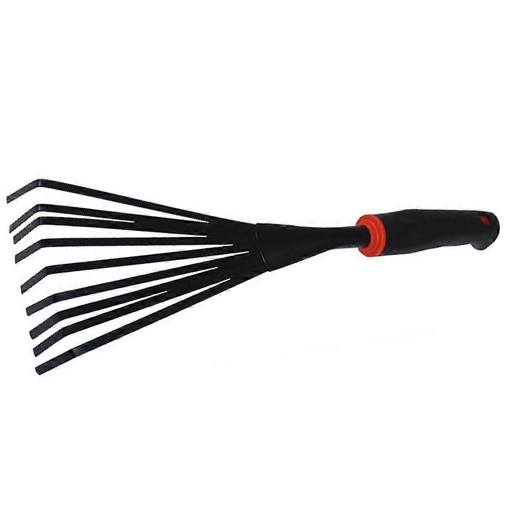 Garden Rake for Lawns with Durable Rubber and Iron Material Black Color for Garden Use 6.5 Inches