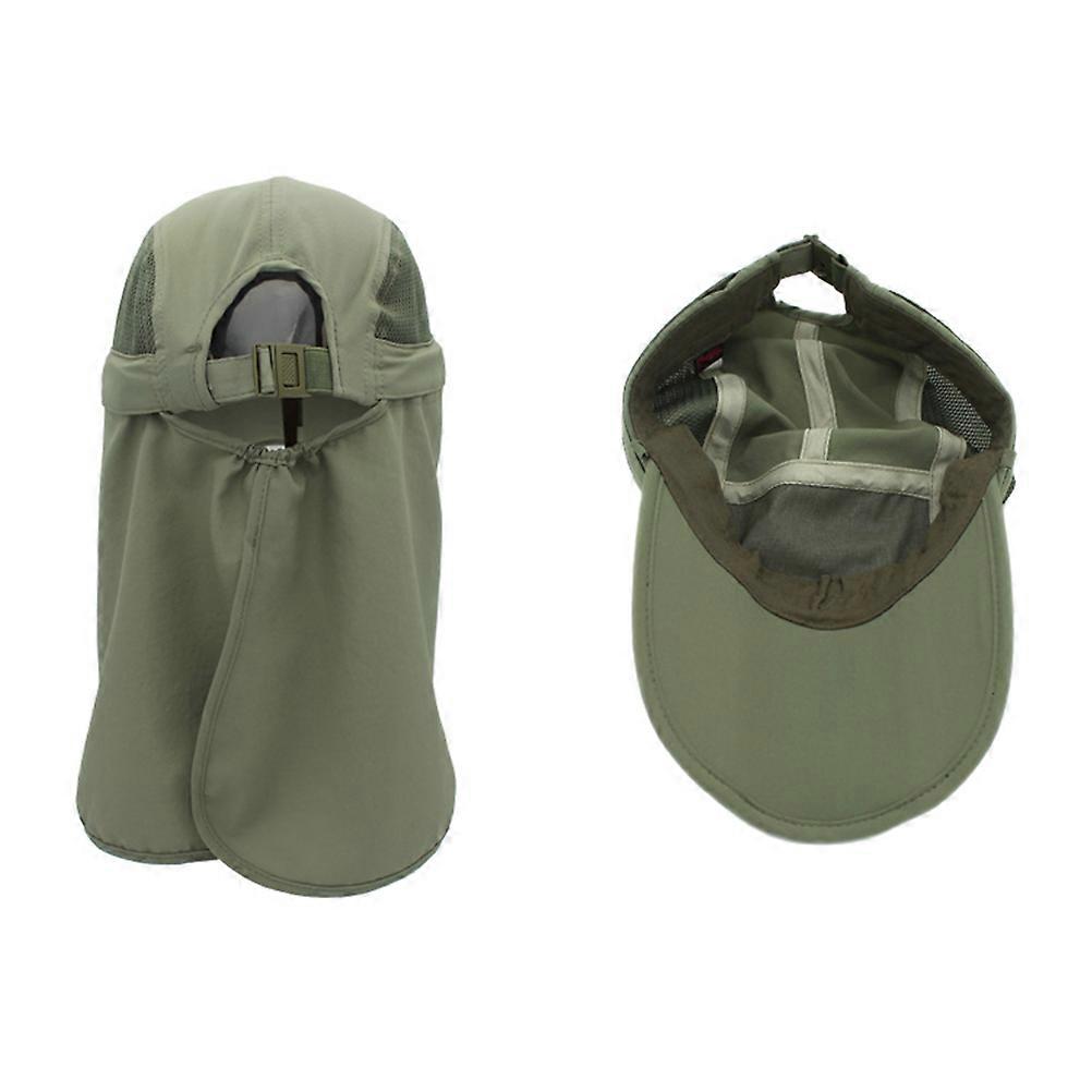 Breathable Outdoor Camping Sun Hat For Adults Featuring Wide Brim And Folding Visor In Green 1Set