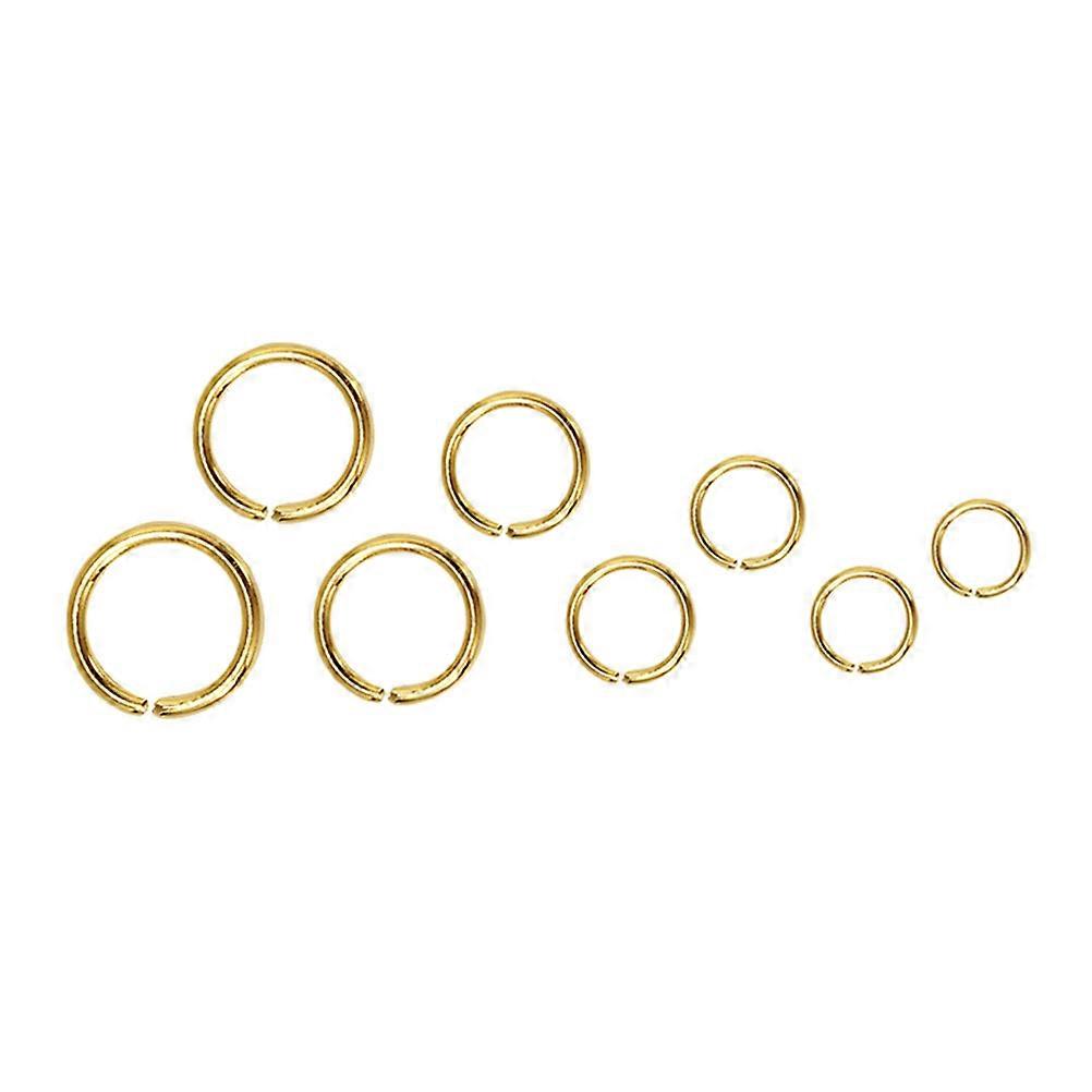 200Pcs Circle Golden Spring Rings Split Buckle Stainless Steel Key Chain Suitable For Various Craft Projects Sizes 12x10mm