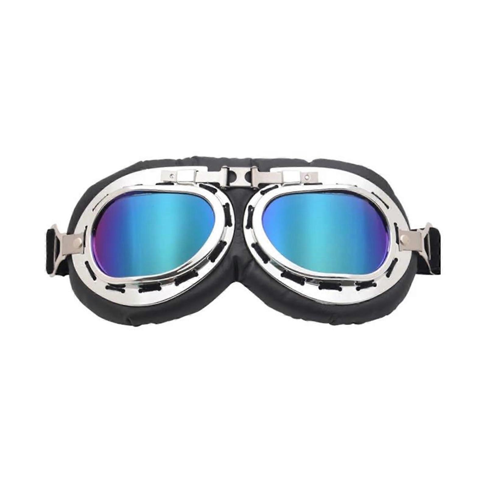 Scratch-Resistant Motorcycle Goggles - Vintage Style, Classic Protective Eyewear, Colorful Frames