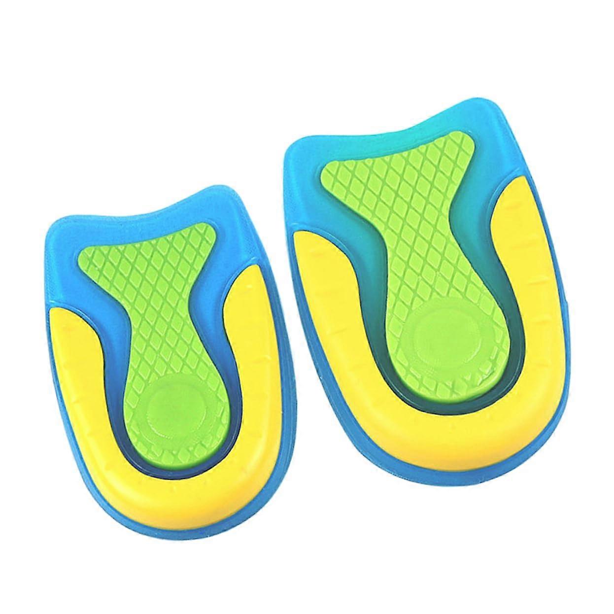 Stretchy Heel Cushions Insoles 2 Pairs with Cushioning Half Soles for Heel Care and Comfort, Assorted Colors, 9.00x6.00x1.50cm