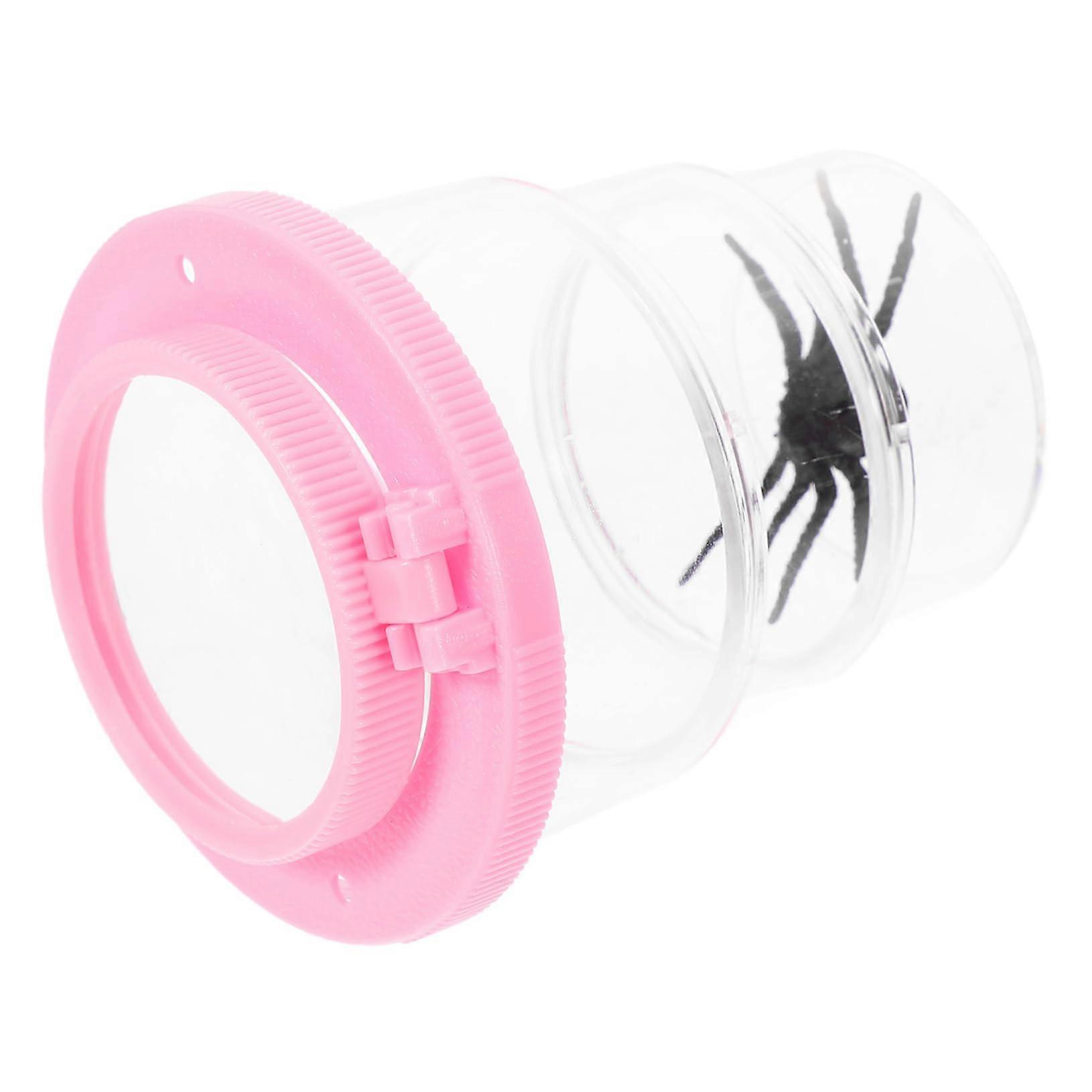 Insect observer kids' play microscope magnifying glass outdoor insect box insect magnifier for insect container for insect observers plastic pink