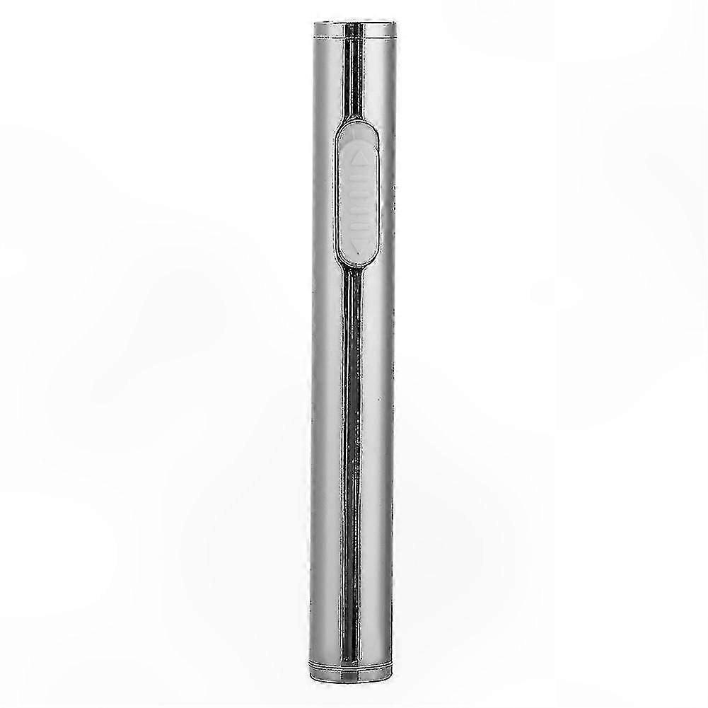USB Rechargeable Dual Arc Windproof Lighter for Cigarettes - Silver Finish