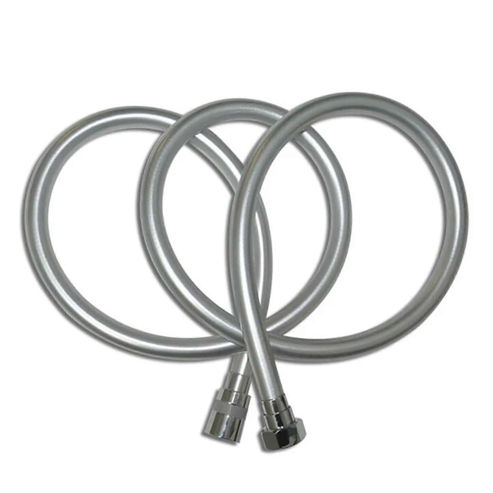 1.5 Meter PVC Hose 1/2" Thread Shower Connection Flexible Handheld Shower Head Spray Tube Connector Silver Gray Black