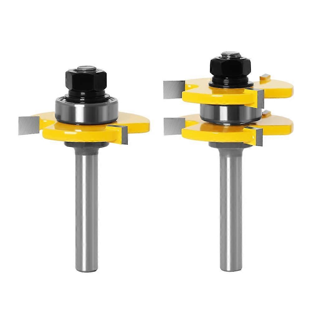 2-Piece 8mm Shank High-Quality Grooving Router Bit Set for 3/4-Inch Stock Woodworking Tool RCT