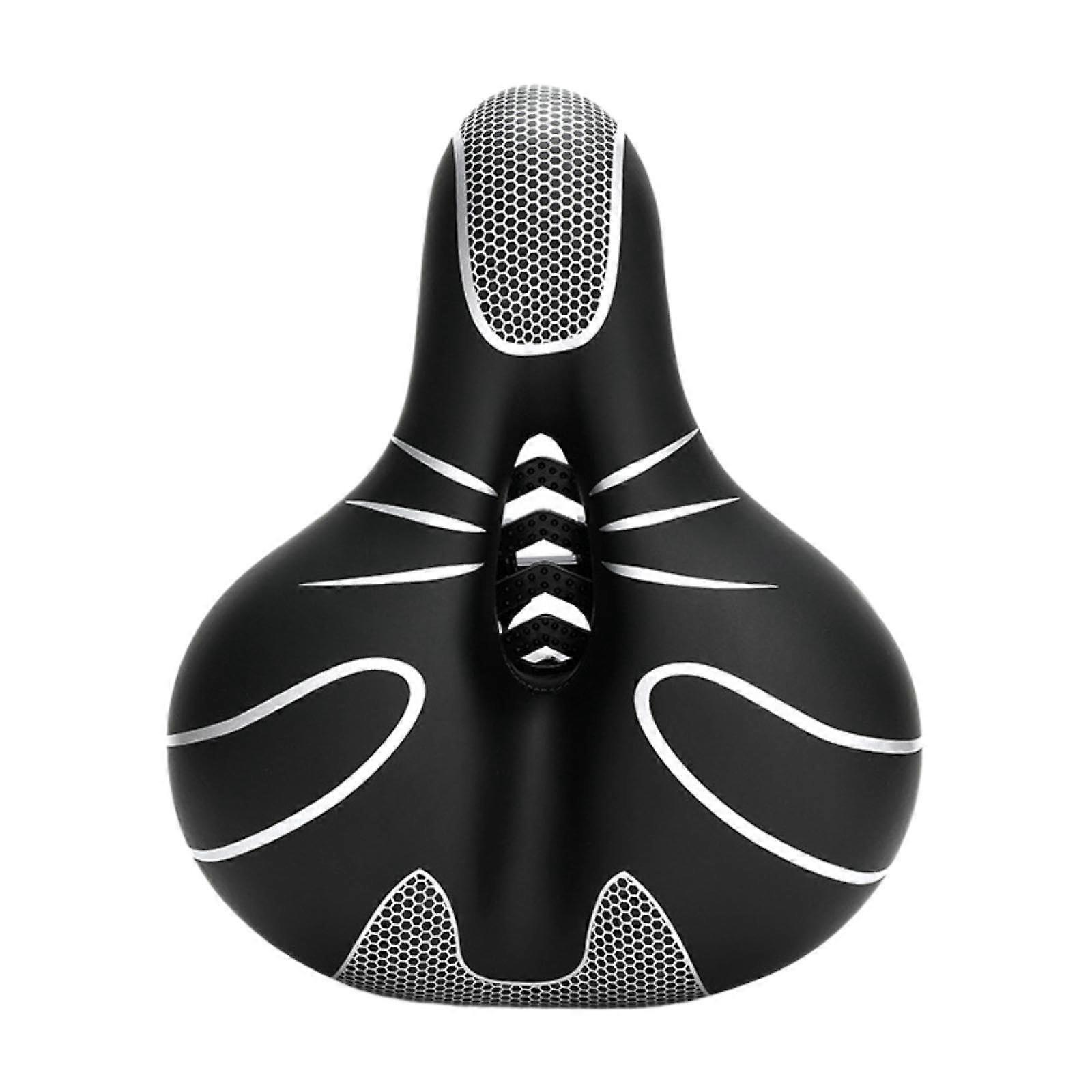 Universal Fit Wide Bike Saddle Replacement With Shock Absorption Silver Compatible With Most Bikes