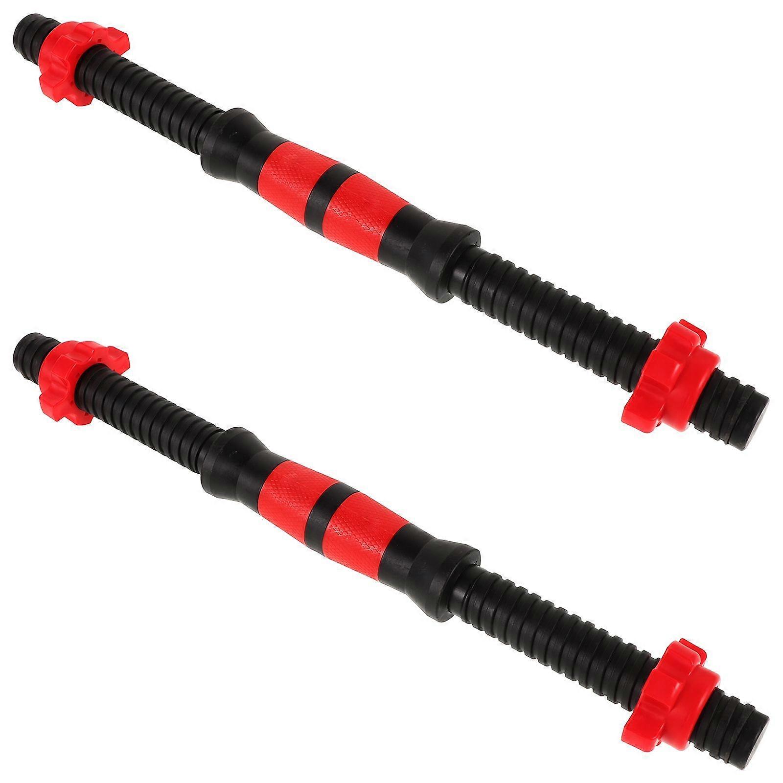 2pcs 40cm Dumbbell Bars Dumbbell Handles Weight Lifting Spinlock Collar Set with 4pcs Nuts for Gym Barbells Dumbbell Bars Strength Training (Random Co