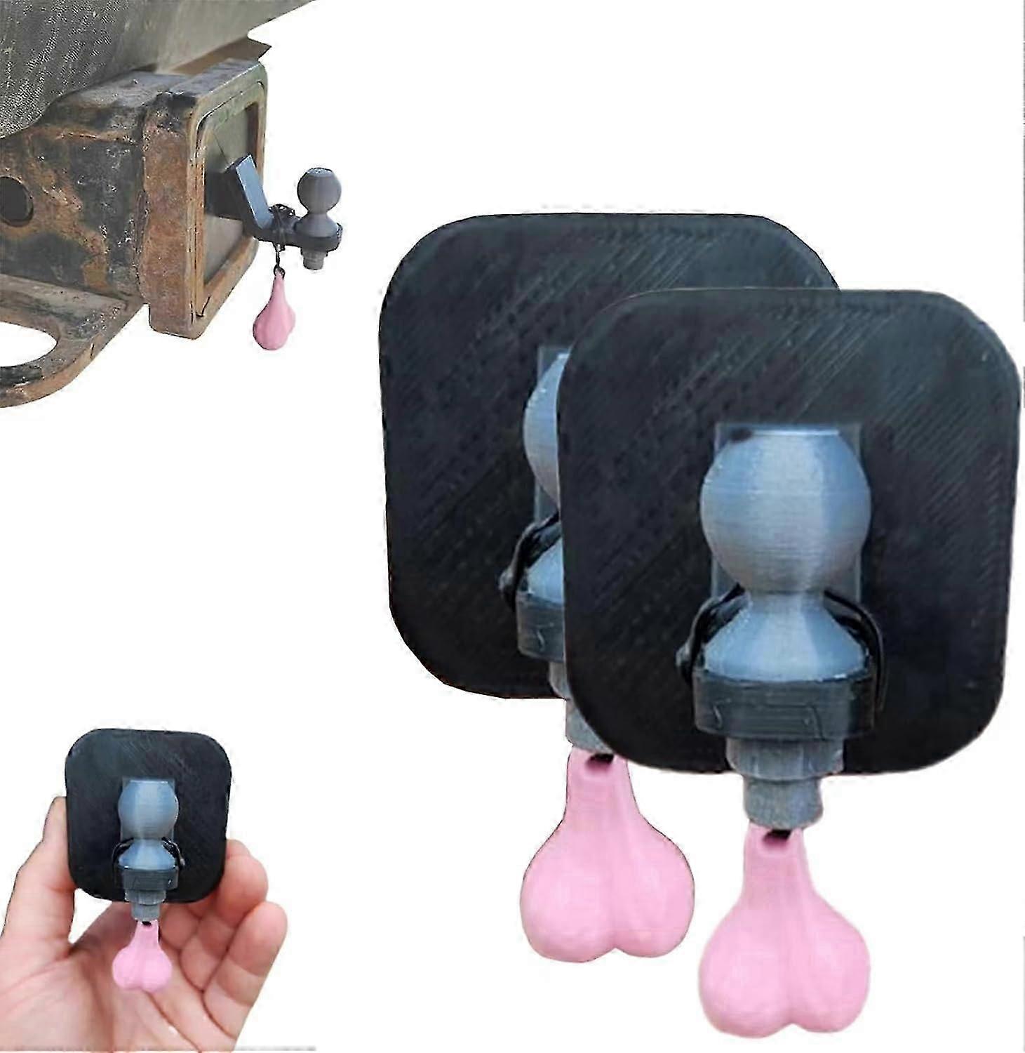 Funny Trailer Hitch Cover, Trailer Hook Cover with Tiny Nuts, 2 x 2-inch 3D Tiny Hitch with Tiny Nuts for Square Receivers, Novelty Towing Hitch Cover