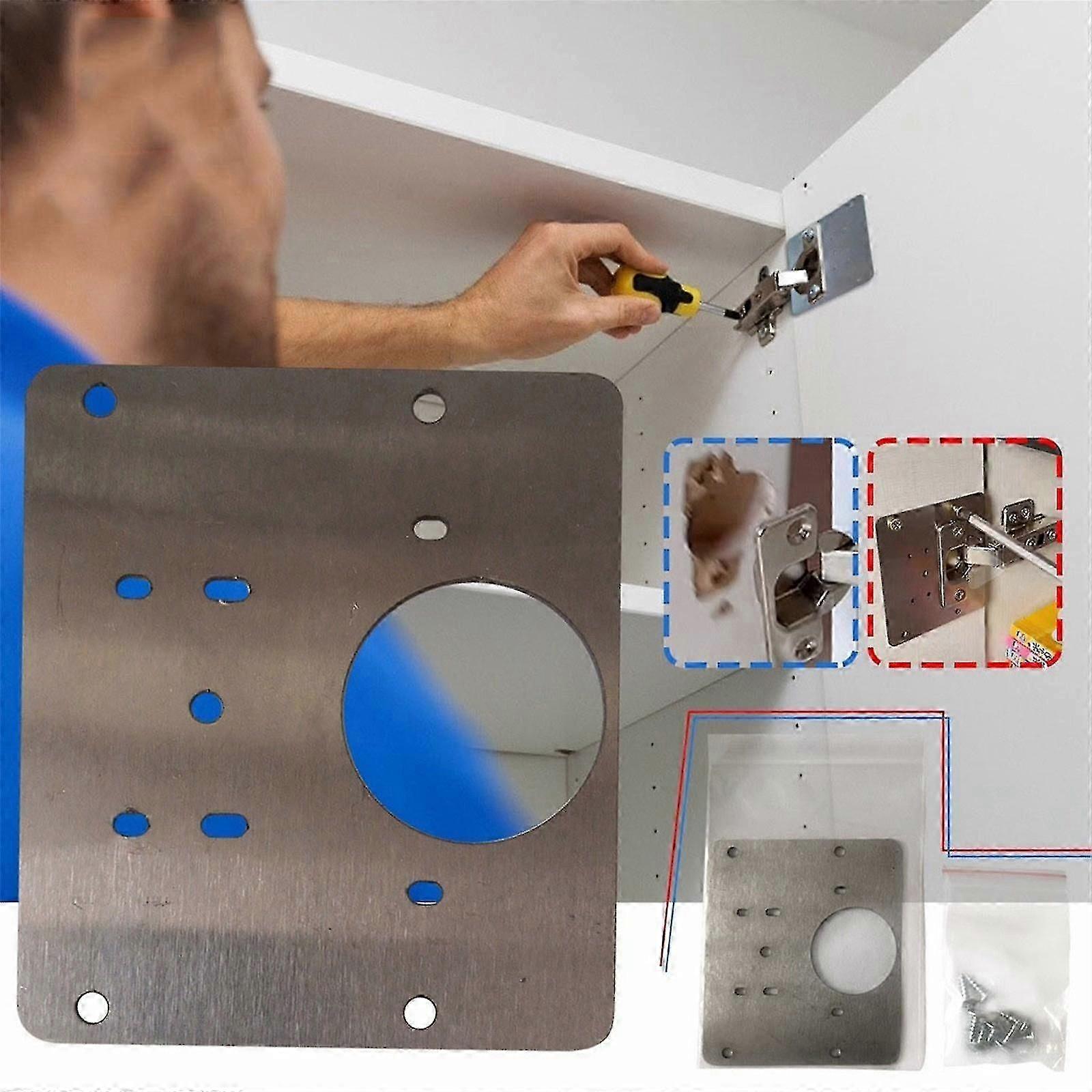 Kitchen Cupboard Door Hinge Repair Kit  Side Panel Mount for Cabinet Fixes