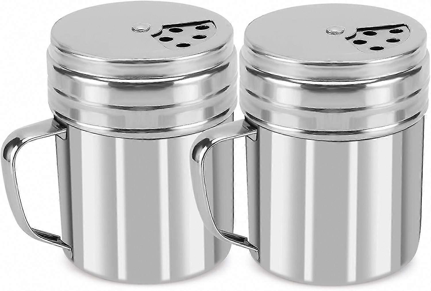Stainless Steel Salt & Pepper Stirrer with Handle, Adjustable Spice Dispenser for Salt, Pepper, Cinnamon & Powdered Sugar