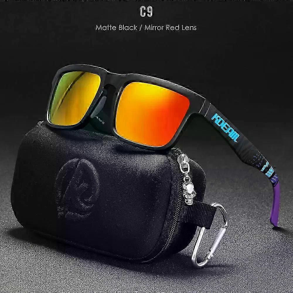New Brand High Quality Men Square Sunglasses Colors Sports Polarized Sun Glasses Reflective Coating Mirrored Lens UV400