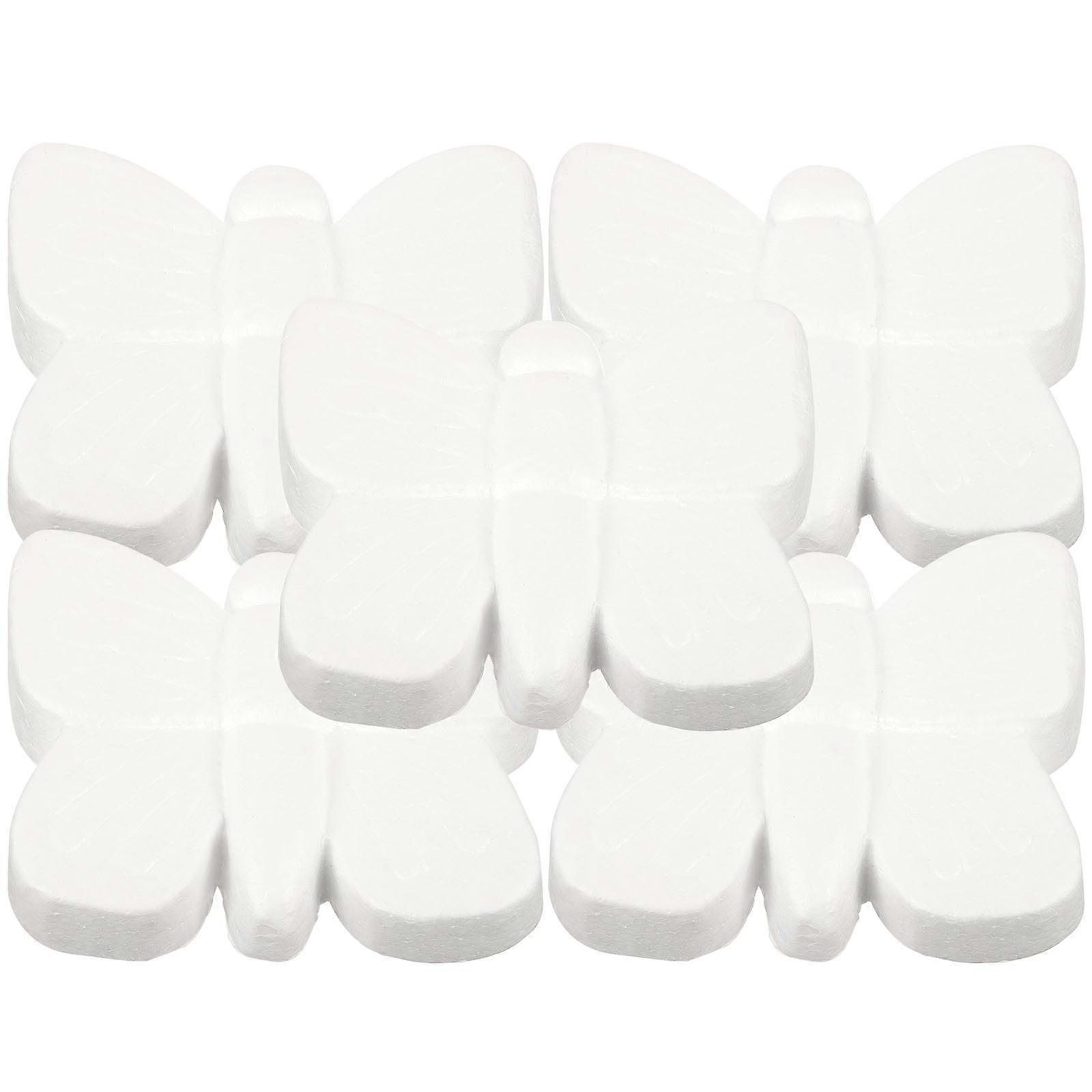 Unfinished Foams Craft Butterfly Shaped Foam Crafts for Students White Foam Material Craft Making 5Pcs