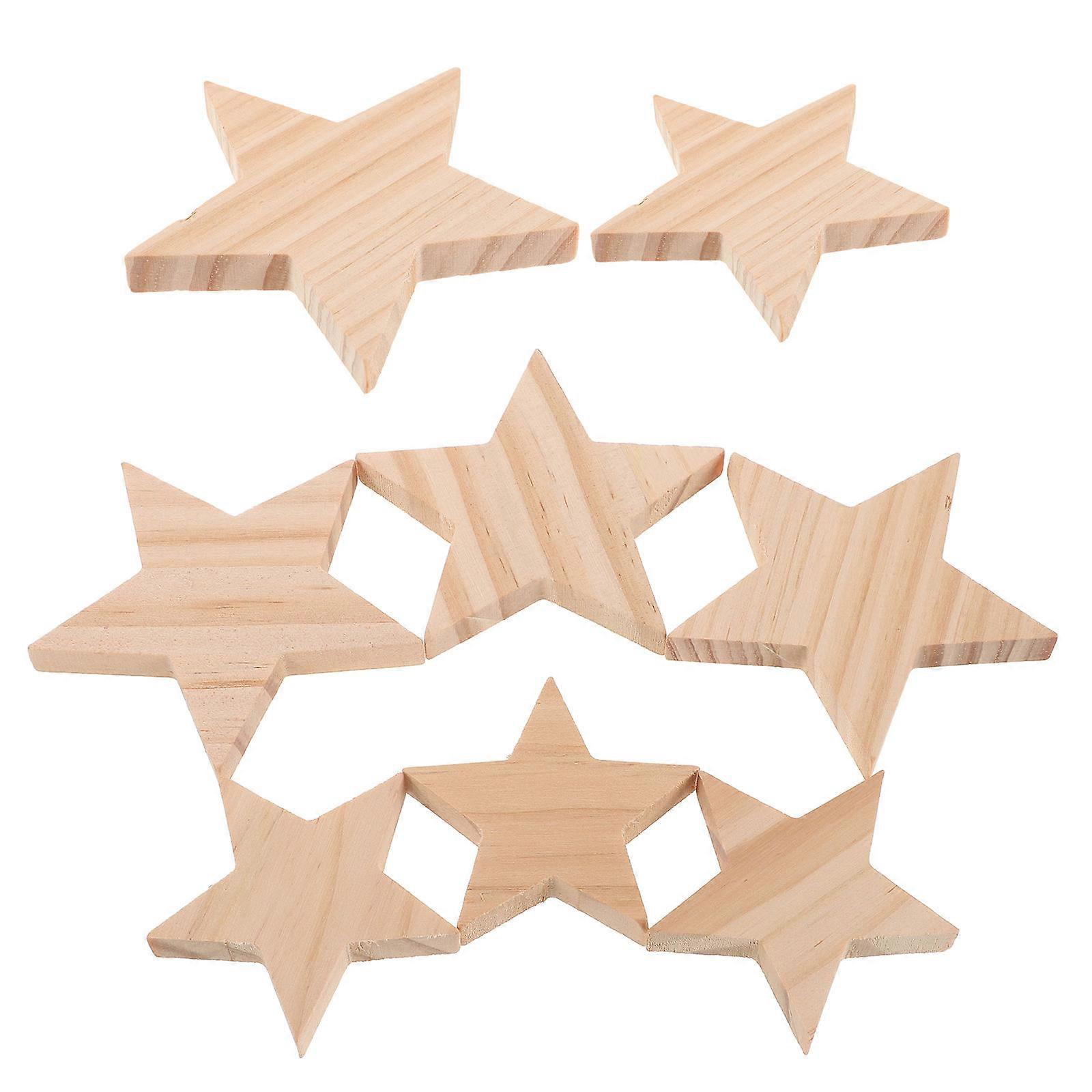 Wooden Stars Unfinished Craft Pieces Blank Cutouts Ornaments for Christmas Wedding Party Decorations