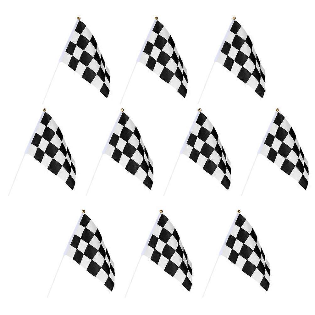 Racing Flag Checkered Racing Flag Flags for Racing Events Black Nonwoven Fabric for Starting Signal 10Pcs