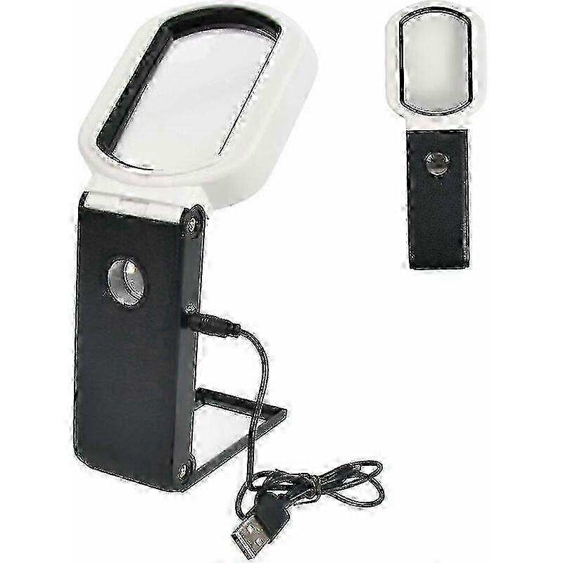 Led Stand Magnifier 5x 25x Table Magnifier With Folding Stand Light...