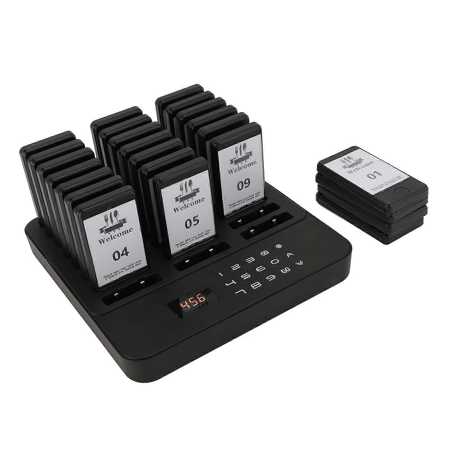 Restaurant Pager System 984ft Range 1 Transmitter 24 Receivers US Plug