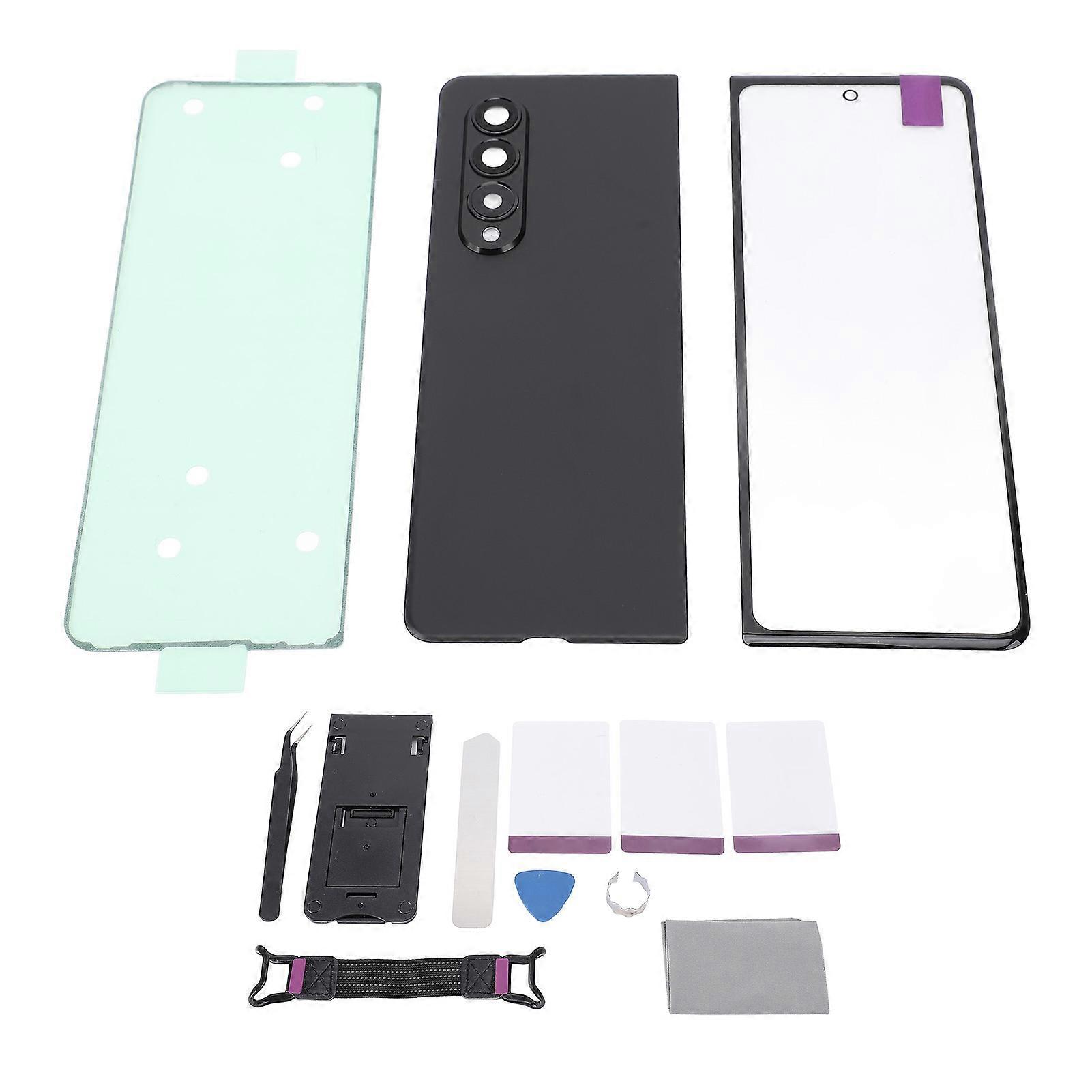 Back Cover Housing Door and Front Outer Glass Screen Replacement for Galaxy Z Fold 3 5G F926 Pre Installed Camera Lens Adhesive