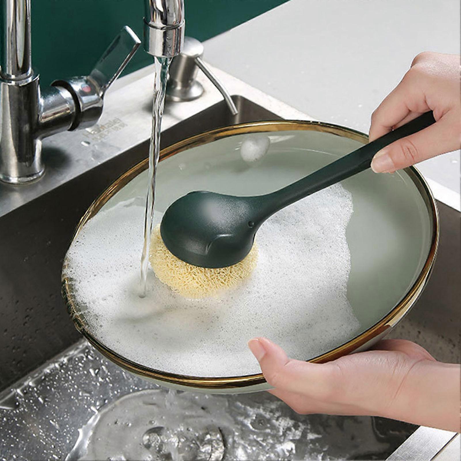 Long Handle Dish Brush 73x220mm Soft Replaceable Head Pan Scrub