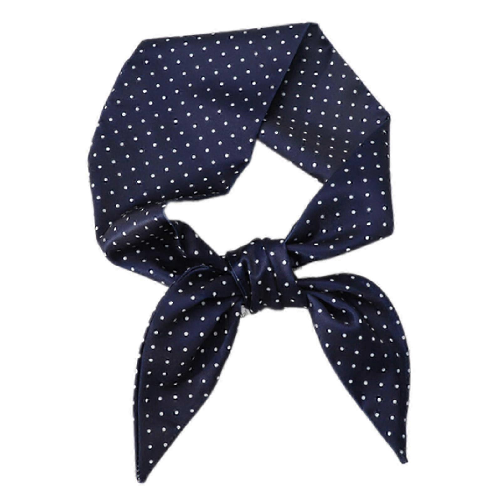 Women Imitation Silk Simple Scarf Versatiles Softable Scarves Breathable Scarf For Everyday Outfits Navy Blue
