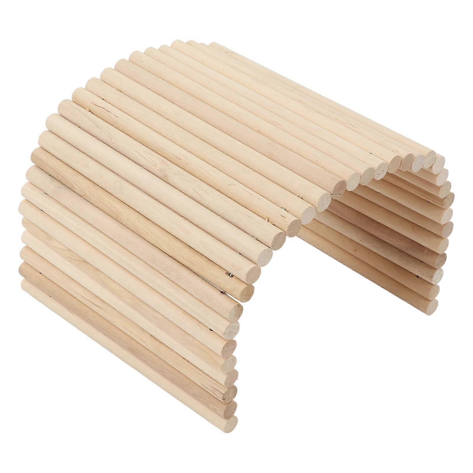 Flexible Wood Hideout Chew Toy Wooden Hamster Bridge For Guinea Pigs Ferrets Hedgehogs Chinchillas Rabbits 20x40cm