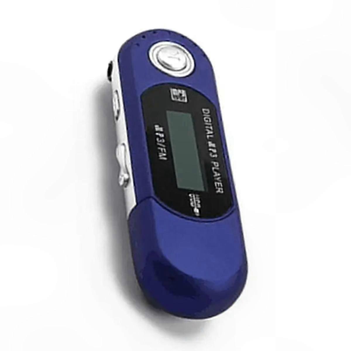 Compact MP3 Player with USB 2.0, LCD Display, 3.5mm Jack, Auto Power Off, Multilingual SupportBlue