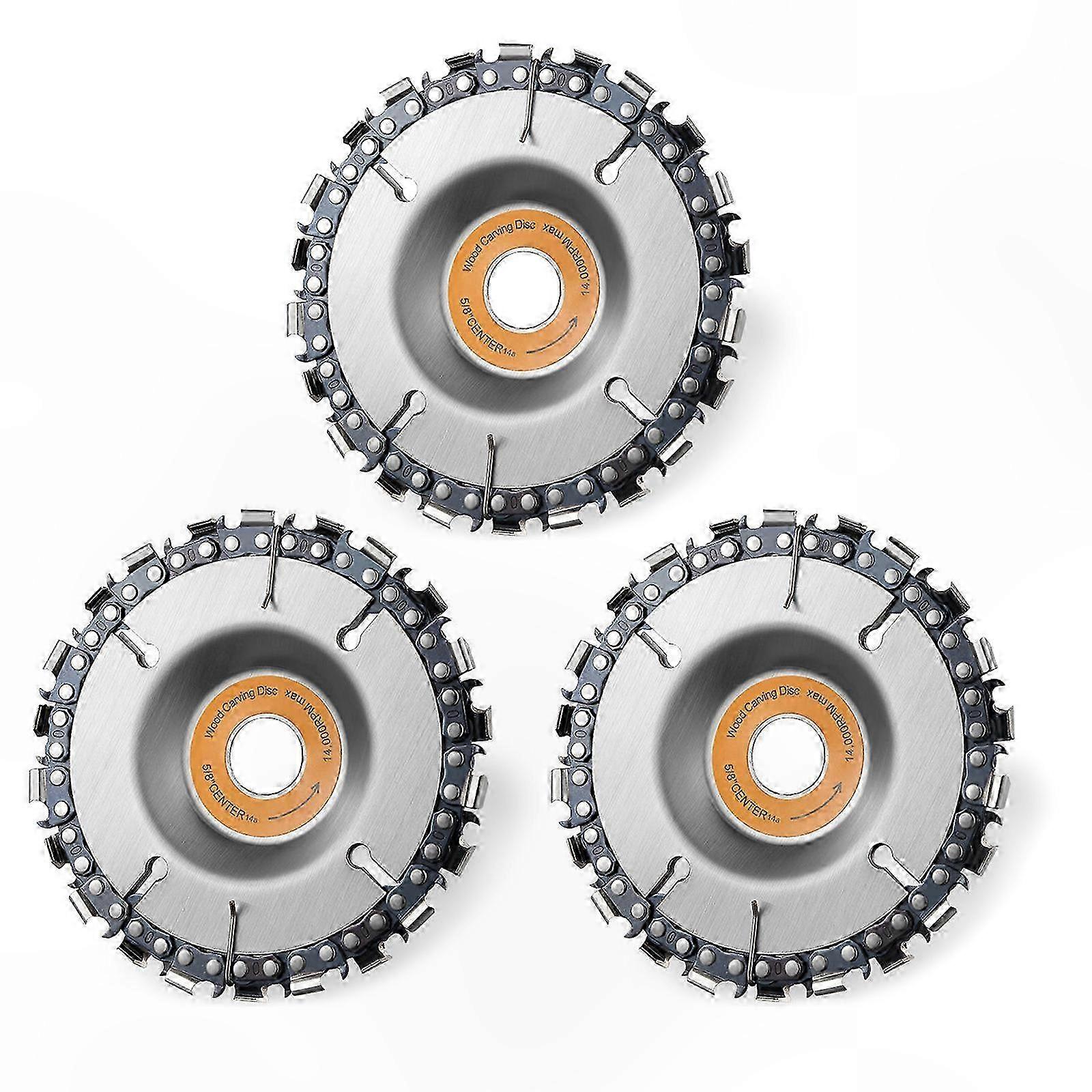 3-Pack 4" Cutting Discs with 22 Teeth for Angle Grinders, Efficient for Wood, Plastic, and Other Materials