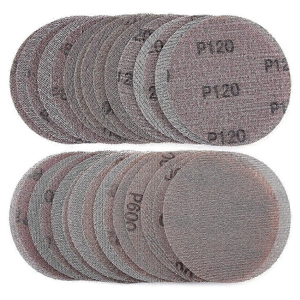 30 Pcs Mesh Sanding Discs 125mm 80-600 Grit Dry Discs for Sander Pads