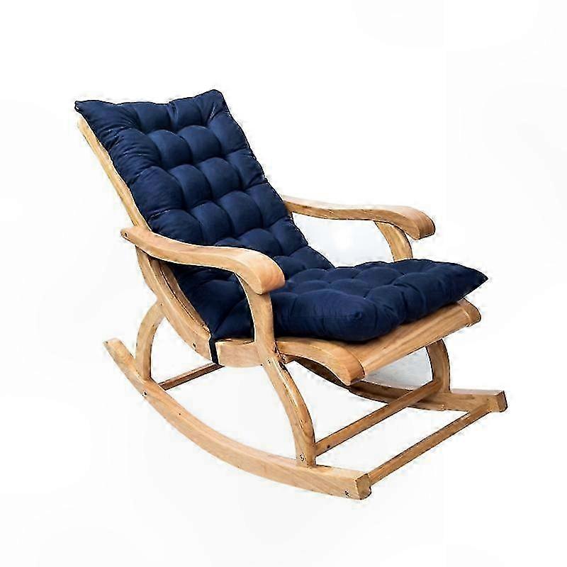 Foldable Bamboo Rocking Chair with Soft Cushion for Comfortable Seating