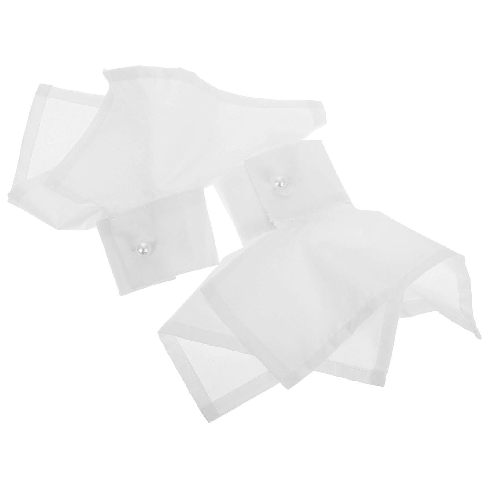 White Elastic Wrist Cuffs for Women with Detachable Fake Sleeves Bell Style Polyester Comfortable and Versatile 6.5 Inches